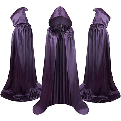 Kids Halloween Wizard Cloak Costume – Hooded Cape for Boys & Girls | Black Magic Robe for Dress-Up & Party Decoration
