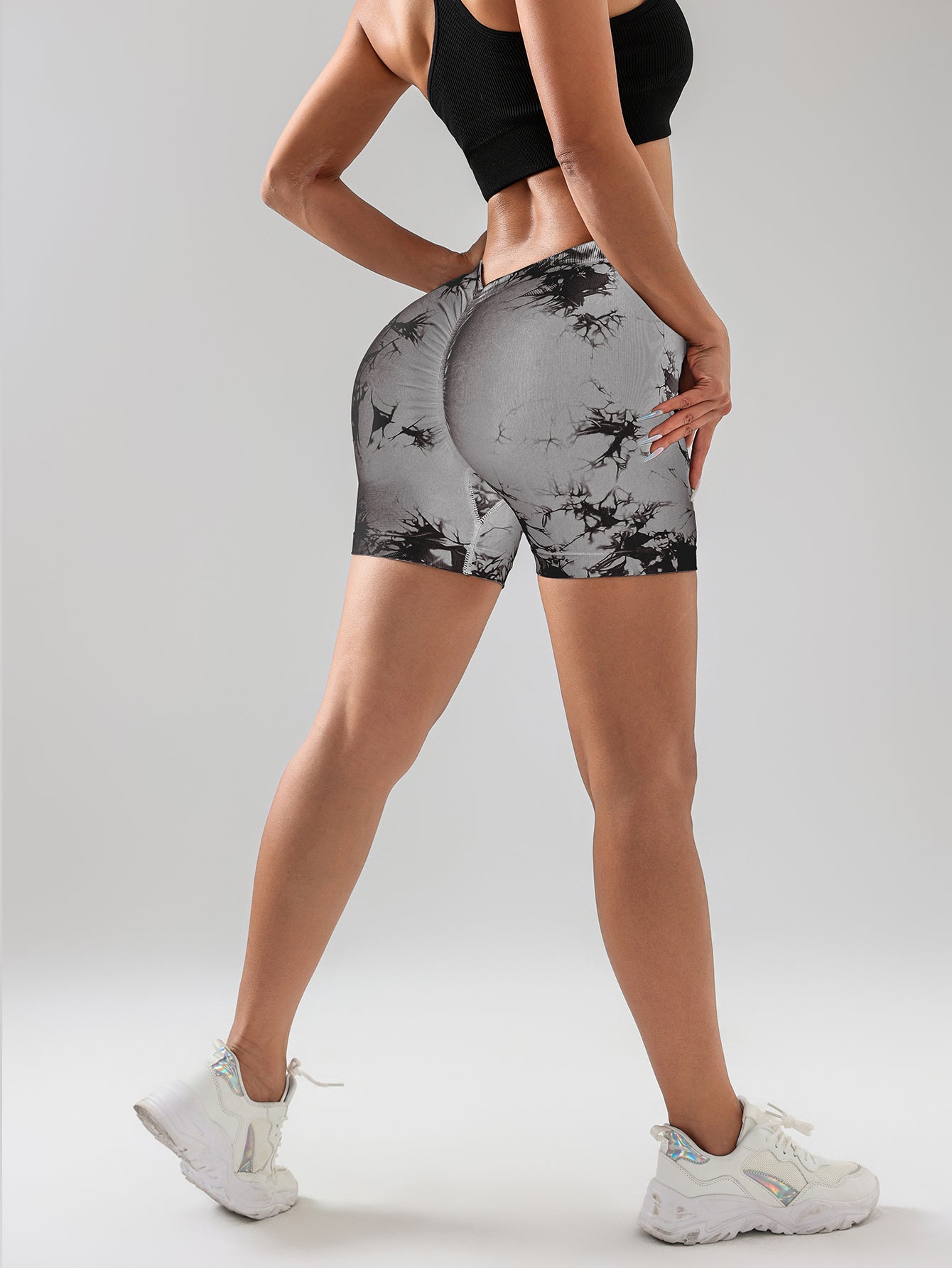 2-Pack Women’s Tie-Dye High Waist Scrunch Butt Yoga Shorts