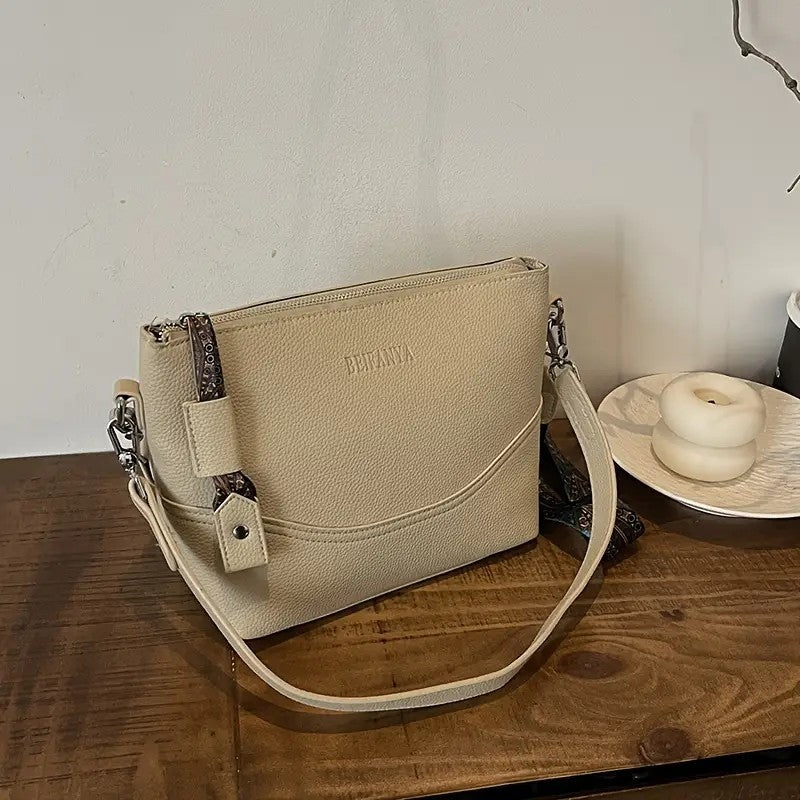 Women's Ethnic Embroidered Crossbody Bag – Large Capacity Shoulder Bag with Zipper & Ergonomic 3D Design