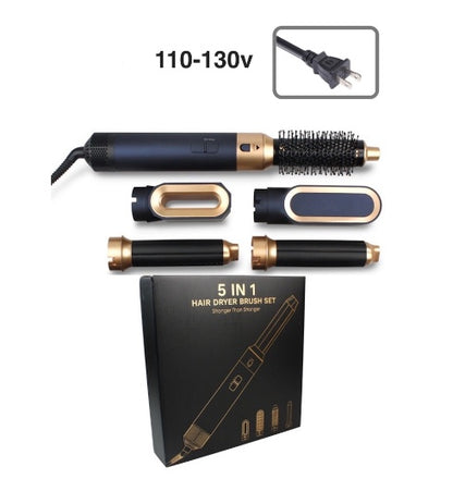 5-in-1 Hair Dryer & Styler Set – Multi-Functional Hot Air Brush with Curling Iron, Straightener & Volumizer