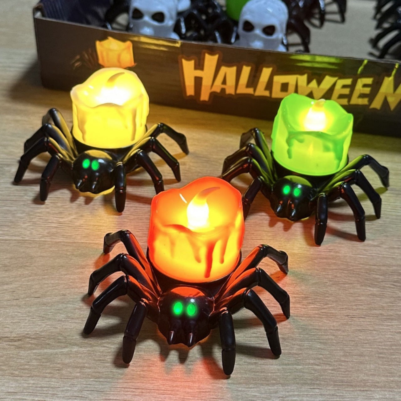 Halloween Spider String Lights – Creepy Night Light Decor for Haunted House, Bar, and Horror Party Decorations