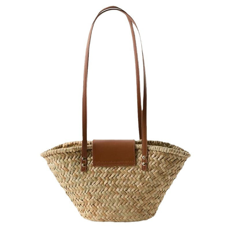 Trendy Rattan Weave Handbag – Fashionable & All-Matching Boho Style for Women