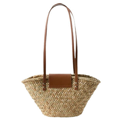 Trendy Rattan Weave Handbag – Fashionable & All-Matching Boho Style for Women