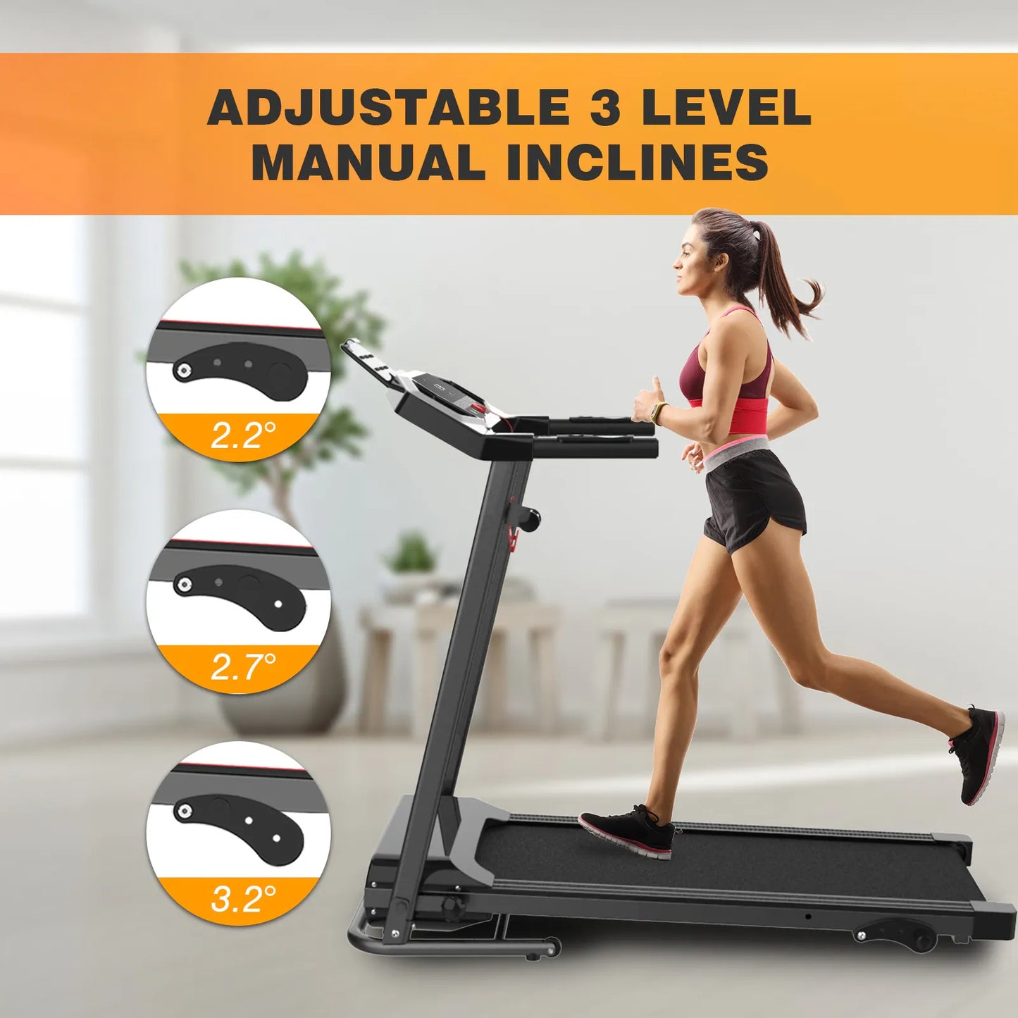 Motorized Home Treadmill – Compact Electric Treadmill for Walking, Running & Cardio Workouts