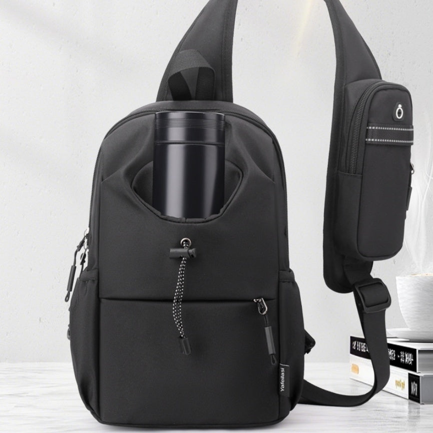 Men’s Waterproof Oxford Crossbody Sling Bag – Casual Chest Shoulder Pack for Travel & Daily Use