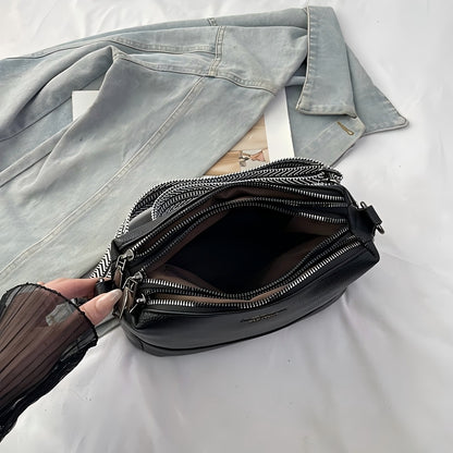 Fashionable PU Leather Multi-Functional Crossbody Shoulder Bag – Casual Daily Commuter Bag for Men & Women