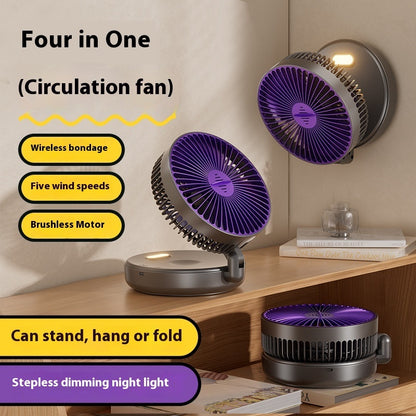 Compact Folding LED Desktop Fan