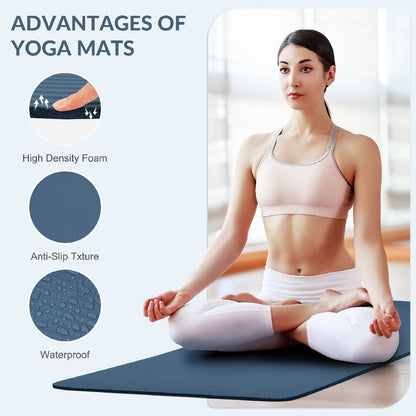 Ultra-Thick 1-2 Inch High-Density Yoga Mat with Carry Straps – Self Pickup Only, Suitable for All Yoga Styles