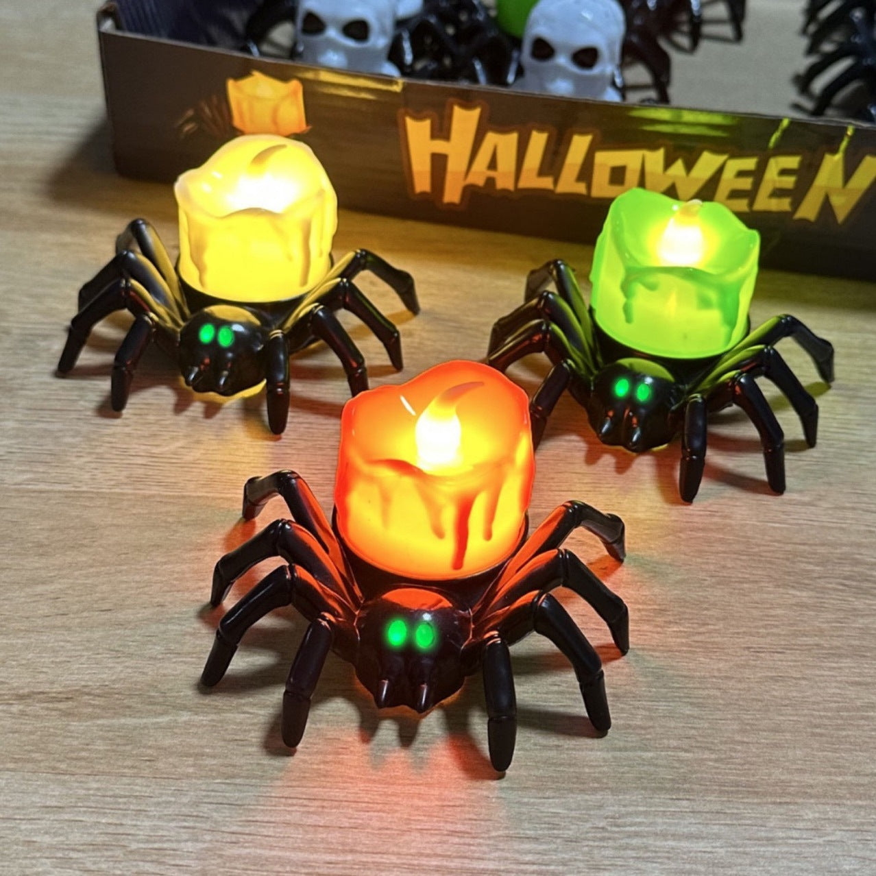 Halloween Spider String Lights – Creepy Night Light Decor for Haunted House, Bar, and Horror Party Decorations