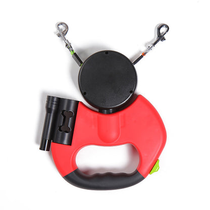 Retractable Dual Dog Leash with LED Lights