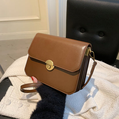 Women's Solid Color Stone Crack Pattern PU Handbag – Stylish Personality Shoulder Bag