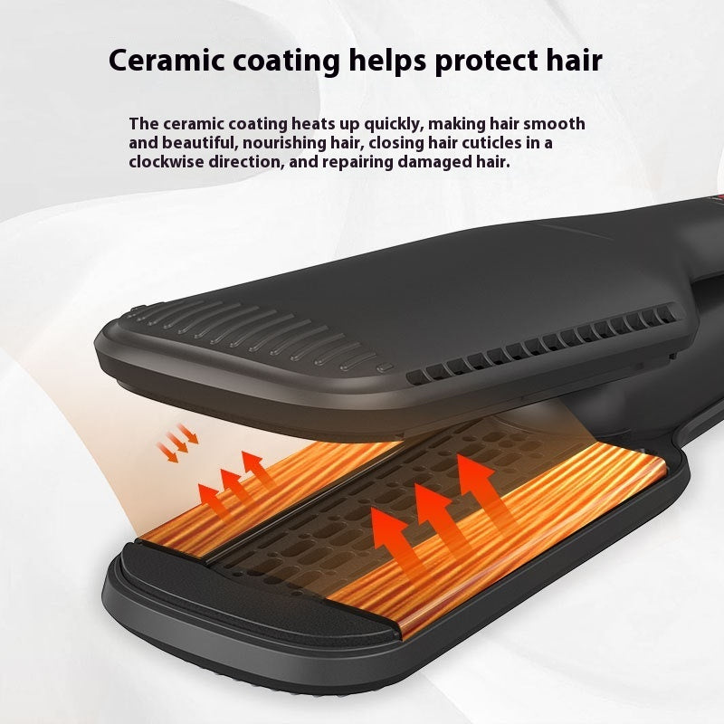 2-in-1 Hot Air Straightener for Wet & Dry Hair – Wide Panel Hair Straightening Brush