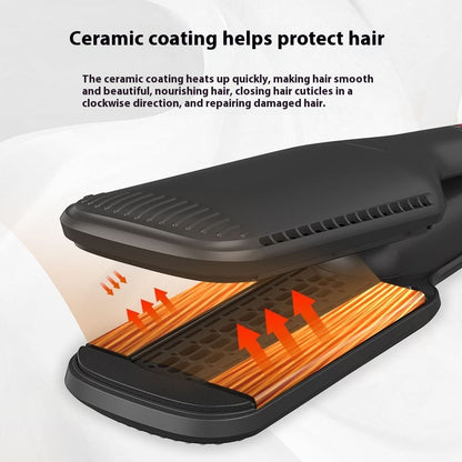 2-in-1 Hot Air Straightener for Wet & Dry Hair – Wide Panel Hair Straightening Brush