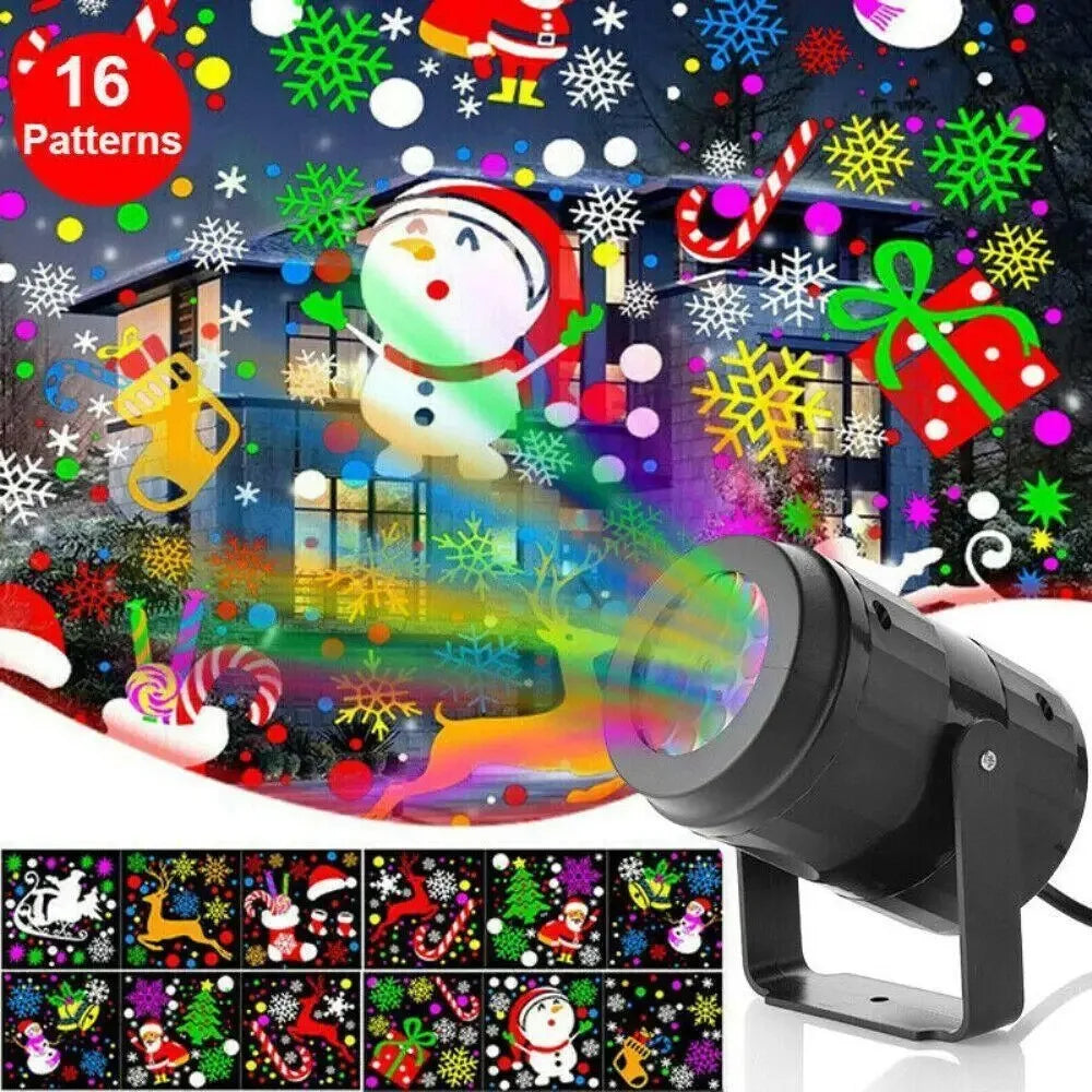 Rotating Snowflake Christmas Projector Light – LED Outdoor Holiday & Garden Decor