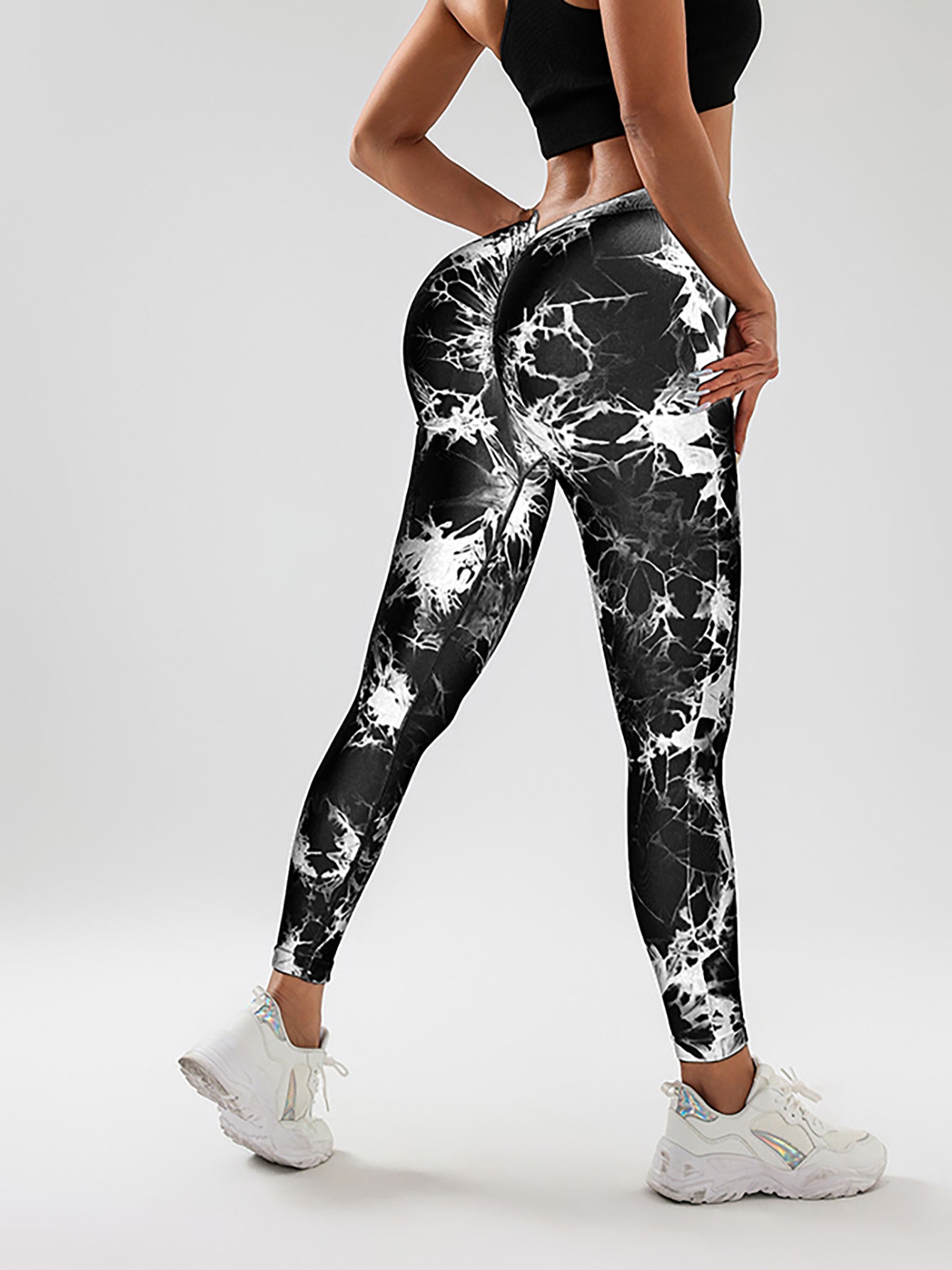 2-Pack Tie-Dye High Waist V-Back Yoga Leggings