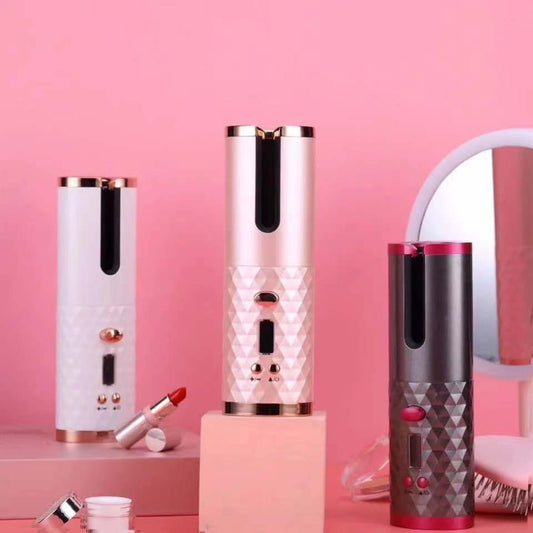 Wireless Hair Curler – USB Charging, Portable Auto Rotating Curling Iron for Effortless Styling