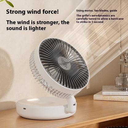 Compact Folding LED Desktop Fan