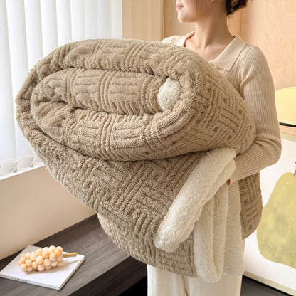 Coral Fleece Blanket – Thick Winter Blanket for Office, Nap, and Air Conditioner