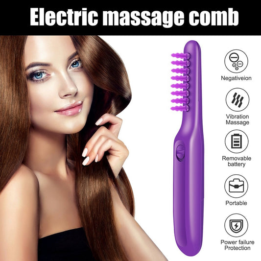 Electric Detangling Hair Brush with Scalp Massage – Ionic Hair Straightener & Anti-Frizz Brush for Effortless Hair Care