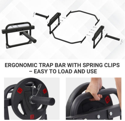 Olympic 2-Inch Hex Weightlifting Set – Heavy-Duty Strength Training Bar with Safety Clips, 500 lb Capacity (Self Pickup Only)