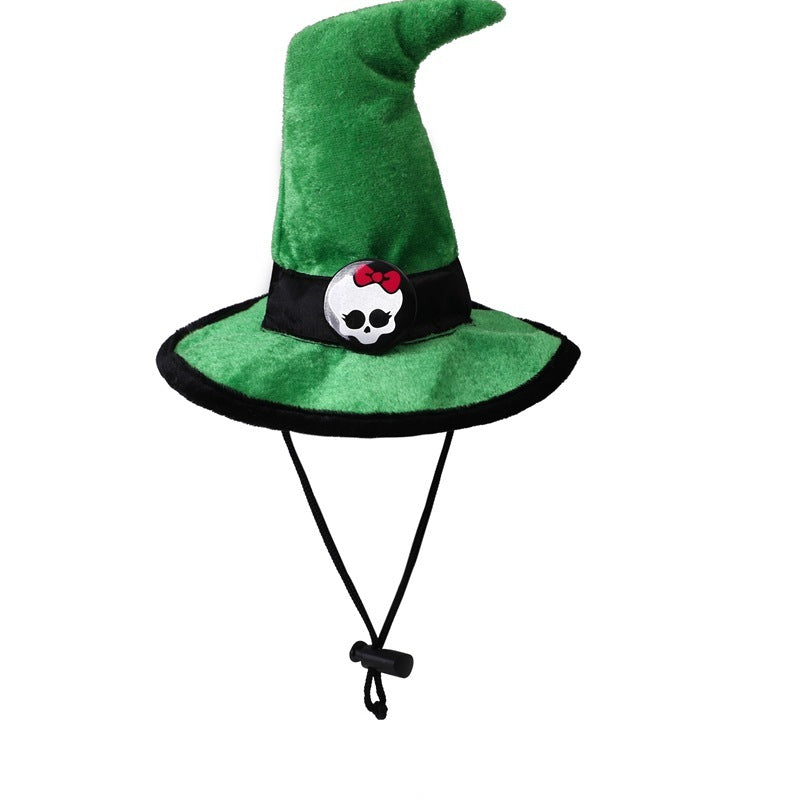 Strap Skull Velvet Cloth Halloween Pet Hat