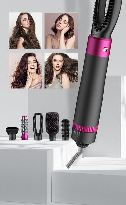 5-in-1 Hot Air Styling Comb with Curler & Hair Dryer – 3-Speed Adjustable, US Plug – Multi-Functional Hair Dryer & Styler