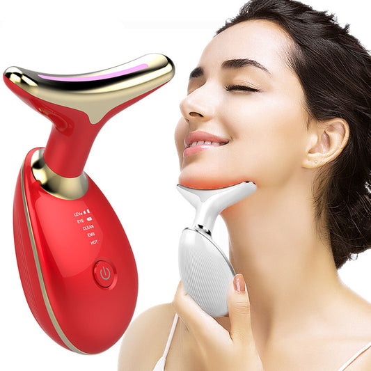 EMS Neck Firming & Lifting Massager – Microcurrent Wrinkle Remover with Heat Therapy