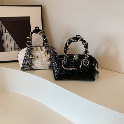 Retro Stone Pattern Crossbody Shell Bag – European & American Fashion Handbag