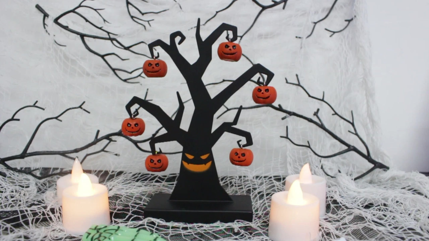Halloween Pumpkin Tree Ornaments – Spooky Hanging Decorations for Halloween Trees & Haunted Decor